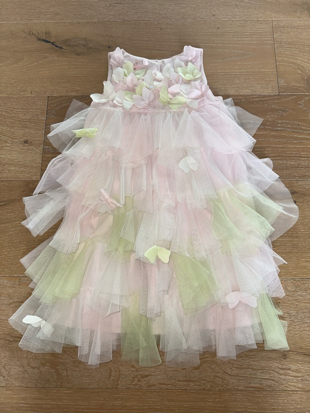 Ruffle girls dress with sequins